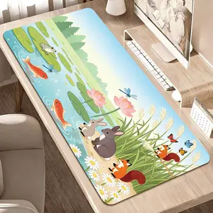 Premium Pond Life With Animals Illustration High Quality Mouse Pad Modern Office Gaming Comfort Experience NonSlip Durable For Daily Work And Play 40*80cm 70*90cm30*70cm