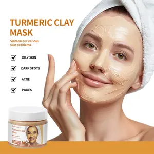 100g Bentonite Turmeric Mud Mask, Deep Cleansing Oil Control, Pore Purification, Brightening & Soothing, Water Washable Face Mask