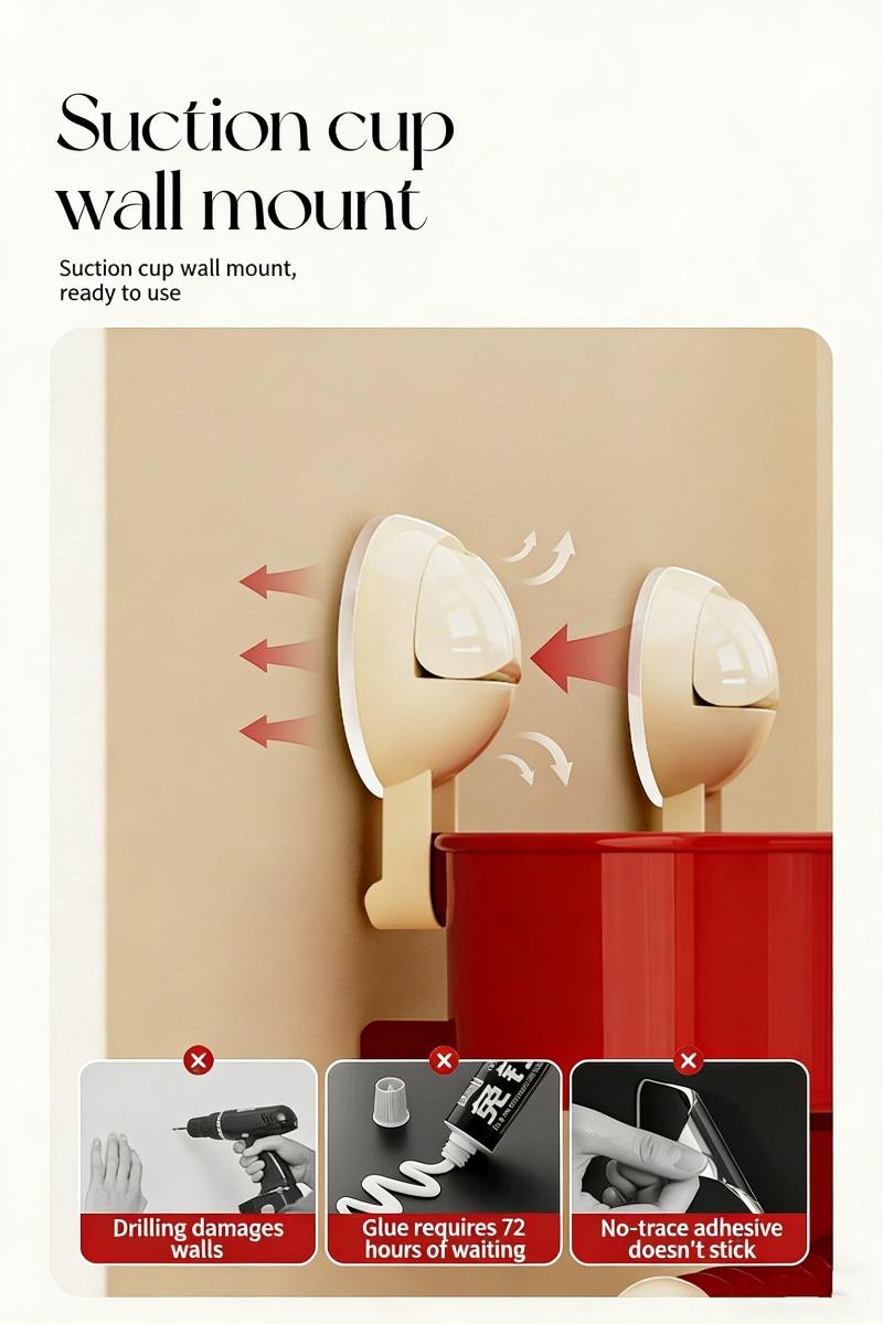 Wall-Mounted Storage Basket for The Bathroom, Designed for Various Uses, Featuring Suction Cups for Holding Hair Additions And Toiletries, a Modern Organizer, Shelf Baskets