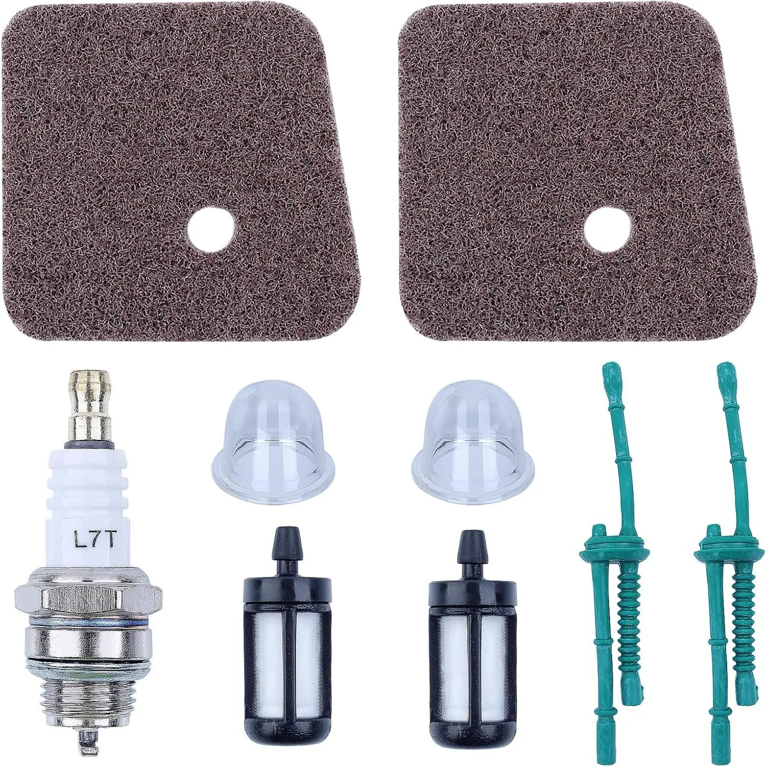 Air  Filter Kit for STIHL FS38 FS55R FS45 FS45C FS46 FS55 HS45 KM55 HL45 MM55 Etc,  String Trimmer Accessory Air Filter +  Filter +  Line + Spart Plug + Primer Bulb 9 in 1
