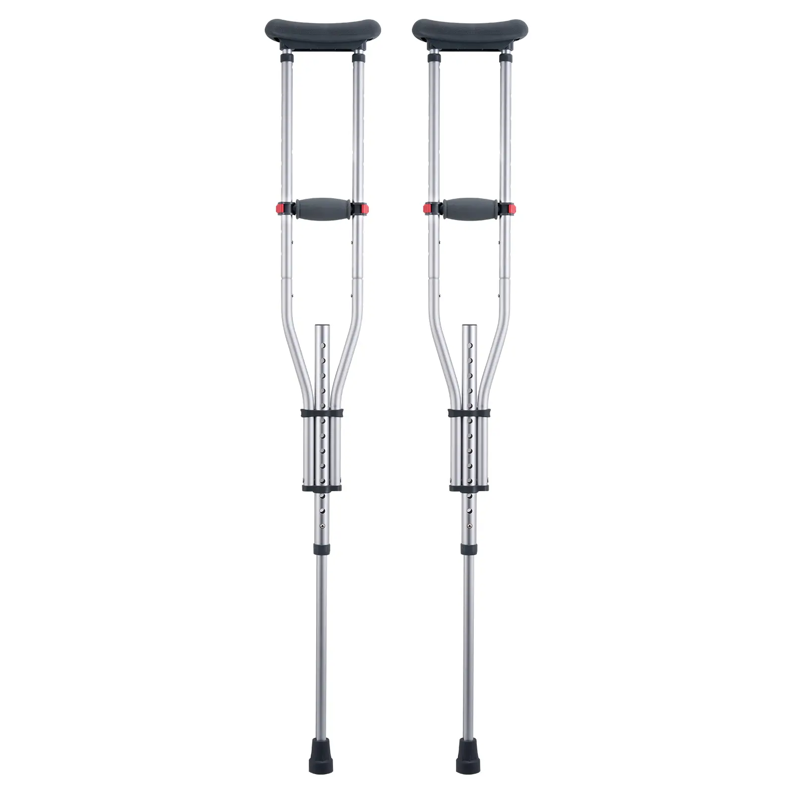 Pair Pack Lightweight Aluminum Underarm Walking Crutches - Mobility Aid, 120-200 cm, Max 300 lbs Weight Capacity, Support Walk, Comfortable Steps, Max 300Lbs