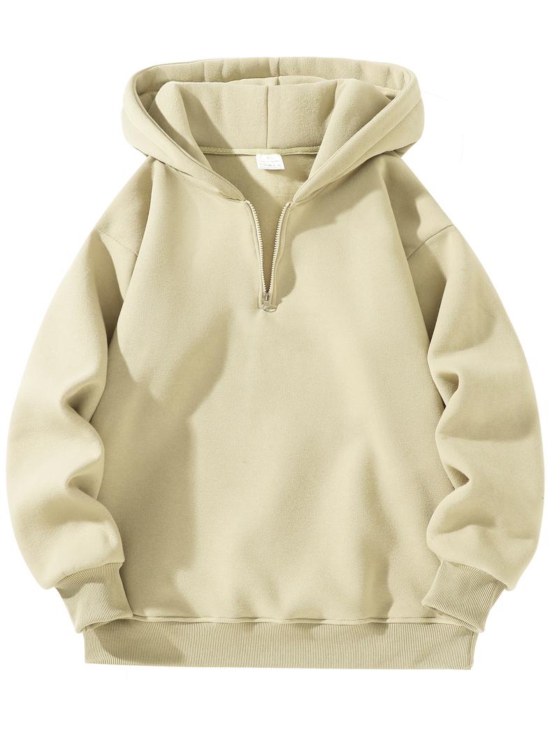 Men's Regular Fit Solid Zip Up Hoodie, Casual Long Sleeve Hooded Sweatshirt for Fall , Men's Fall Clothes for Daily Wear,&nbsp;Tops