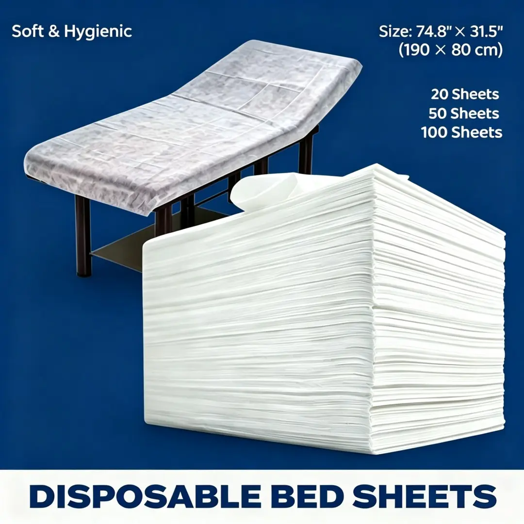Disposable Massage Bed Sheets Waterproof Oil-proof Non-woven Bed Cover for Beauty Salon Spa Physiotherapy, Sheet Size 190×80cm, 20/50/100 Sheets Optional