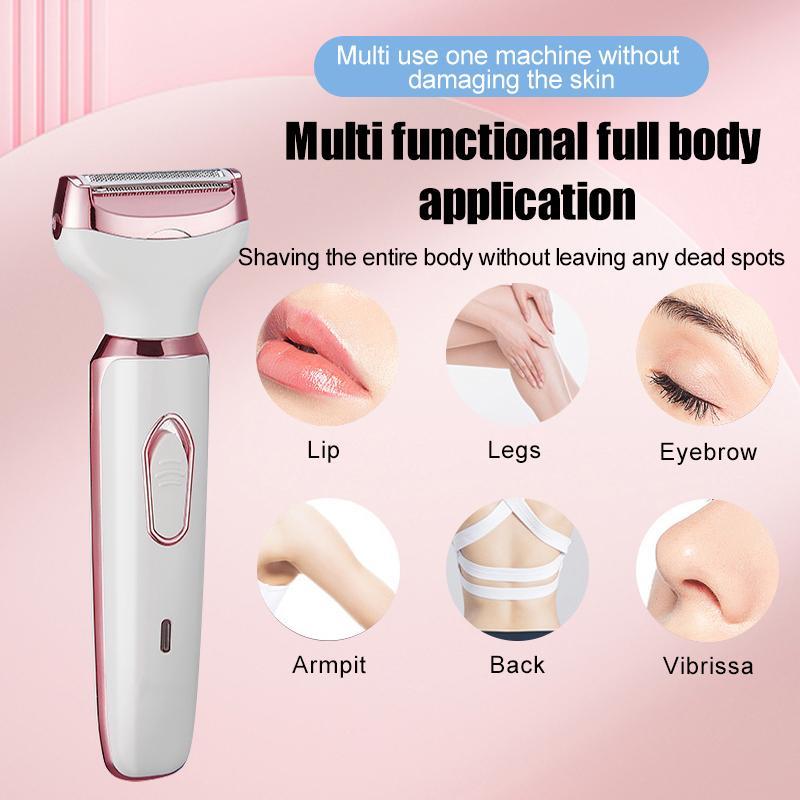 4 in 1 Electric Shaver, 1 Box USB Rechargeable Hair Removal Tool with Replacement Heads, Gentle Hair Removal Tool for Face, Eyebrow, Nose, Arm, Leg, Body, Rechargeable Shaver Machine, Shaving Machine, Personal Care Appliances