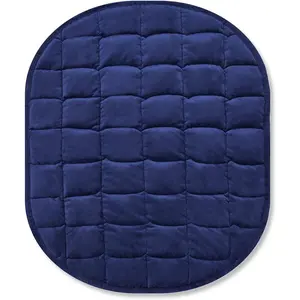 Weighted Lap Blanket 7lbs for Adult, for Relaxation, Lounging, Napping, Sleeping & Travel,Luxury Minky Weighted  Blanket,Weighted Throw Blanket-Navy Minky, 29" x 24"