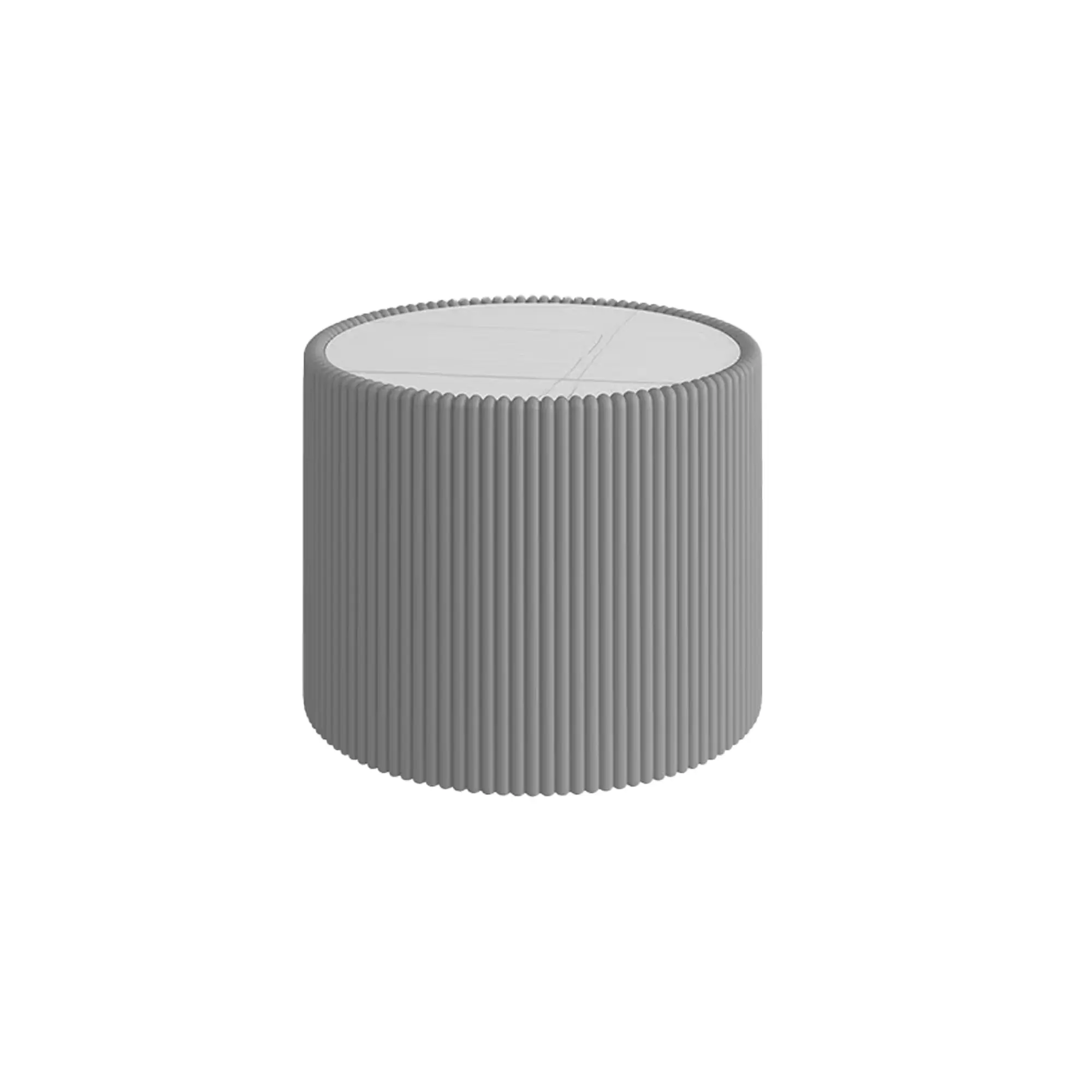 ARCH Modern Cylinder Shape Leather Coffee Table with Light Sintered Stone Top Unique Gold Pattern Living Room Furniture Sofa Table for Home Decor, Living Room Furniture for Apartment, Lounge, Family Room, Office and Home Seating, Sofa Couch Seating
