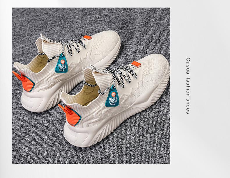 Mens Shoes New Breathable Coconut Shoes Versatile Sports Dad Shoes Flying Weave Fashion Shoes Casual Mesh Running Shoes