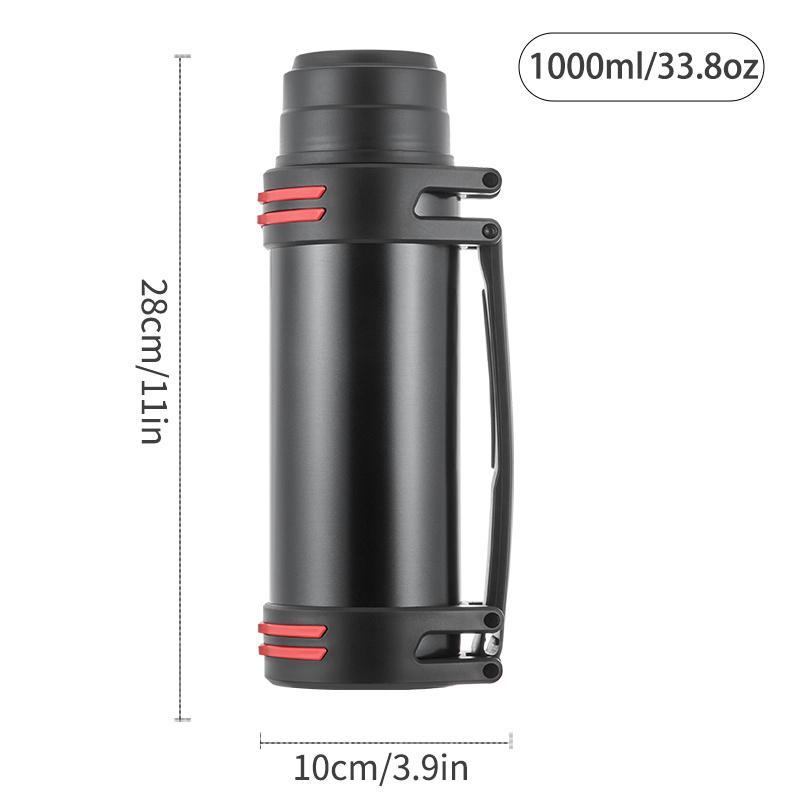 Stainless Steel Vacuum Flask, 1 Count Large Capacity Insulated Water Bottle, Portable Drinking Cup for Home Office Outdoor Camping