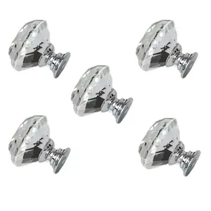 16pcs Elegant Crystal Glass Cabinet Knobs - 30mm Diamond Shaped Pull Handles for Drawers and Cabinets for Wardrobes, Drawers & Furniture Accessories