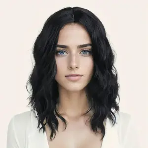 Middle Part Jesus Wigs Synthetic California 70s 80s Rock Wig for Men Women 16 Inch Long Curly Black Halloween Costume Anime Wig