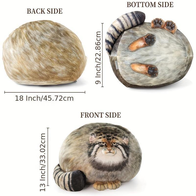 Lifelike Pallas's Cat Stuffed Toy, Simulation Fluffy Hair Big Tail Pallas's Cat Plush Toy, Cute Plush Toy For Girlfriend Women Kids, Huggable Stuffed Animal
