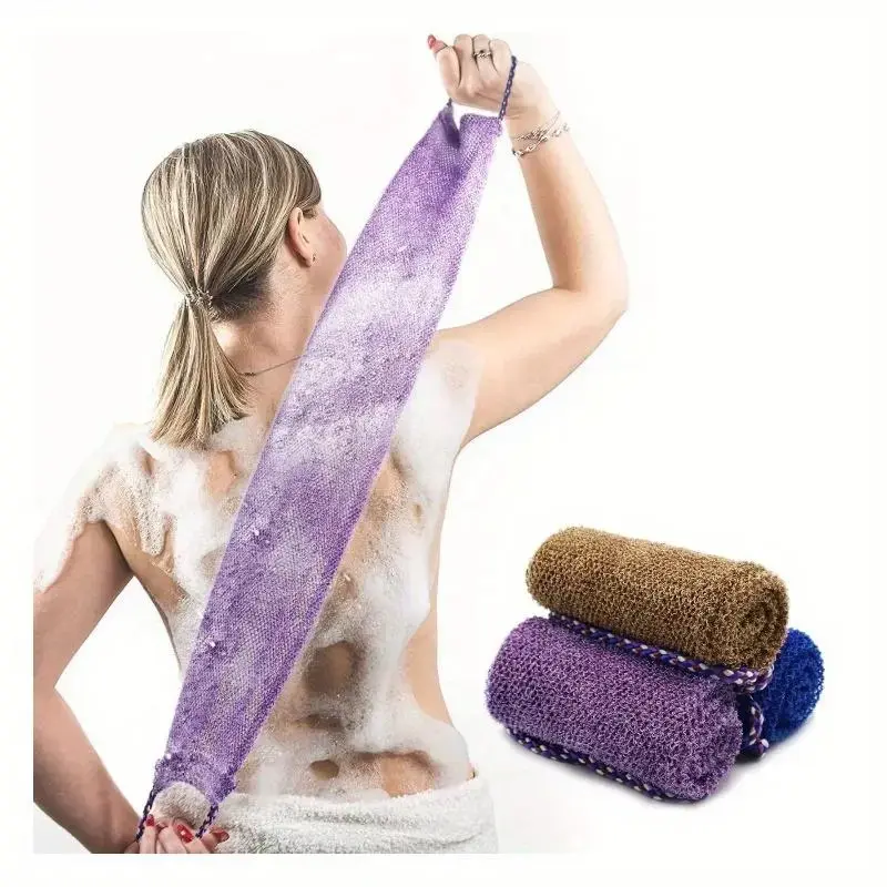 3pcs Long African Net Bath Sponge - Lightweight Plastic Exfoliating Mesh Cloth Scrubber, Durable Stretchable Personal Skin Care Tool for Men, Quick-Drying Long-Length Daily Use Fashion Accessory