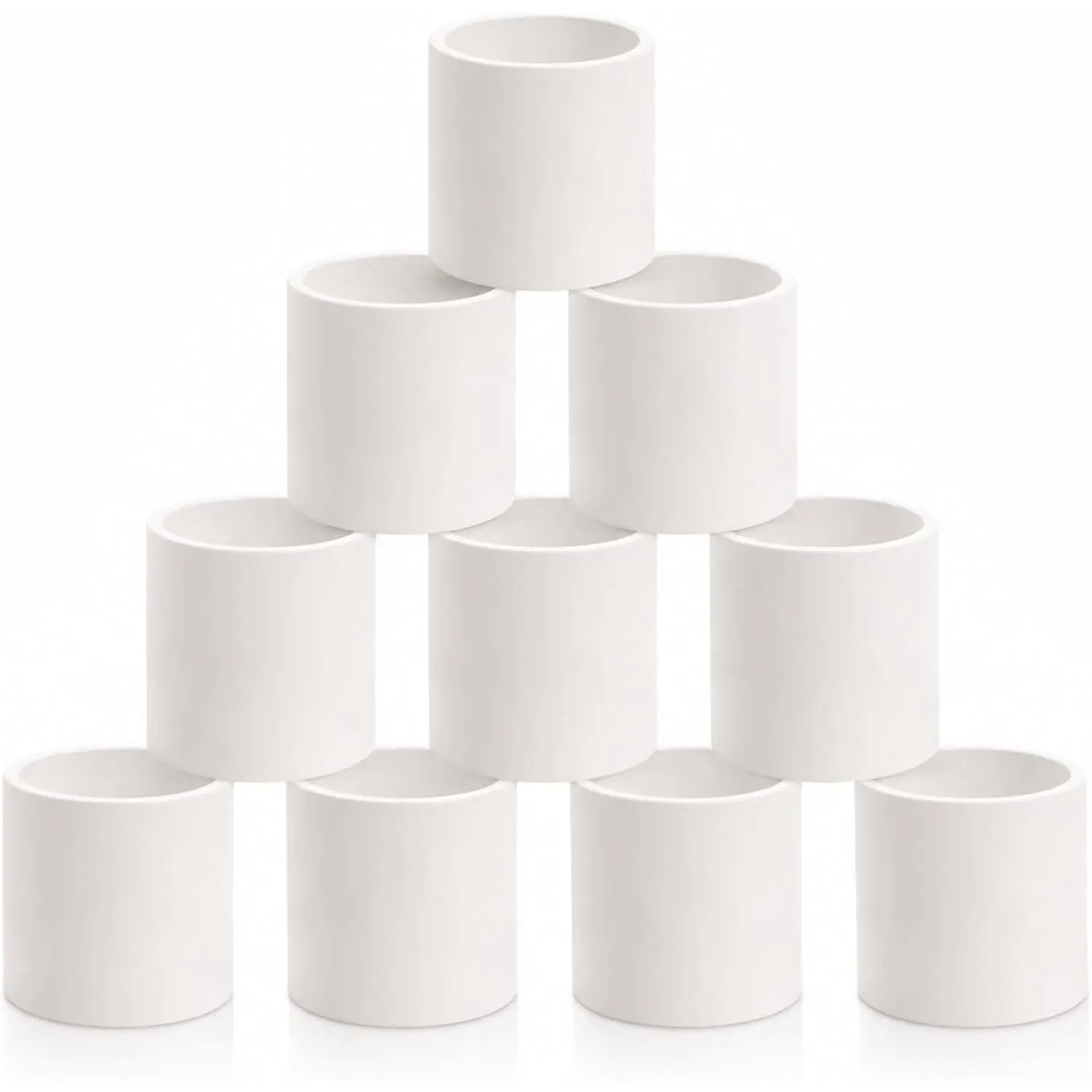 10Pack 1/2 Inch White PVC Pipe Coupling, Socket x Socket, Schedule 40 Heavy Duty Slip Connectors for DIY Garden Support, Sprinkler System (0.5 Inch)