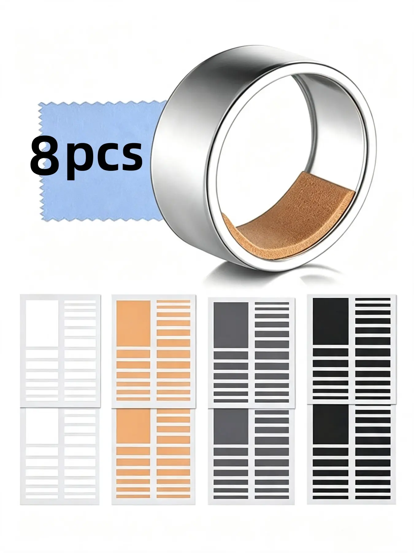 4 pairs of silicone ring adjustment pads, invisible jewelry tools for loosening rings and changing to smaller sizes with multiple size options, anti-slip ring pads, the perfect gift for women, suitable for Valentine's Day, Mother's Day, Christmas，