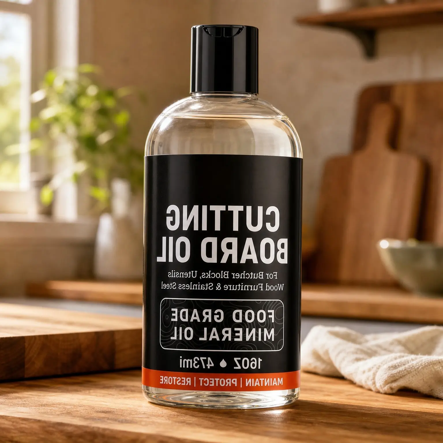 Food Grade Mineral Oil for Cutting Board & Butcher Block, 16 Oz | Conditions Countertops, Salad Bowls, Utensils - USP Pure, Odorless, Tasteless, Nut-Free, Safe on Marble, Granite, SteelGift