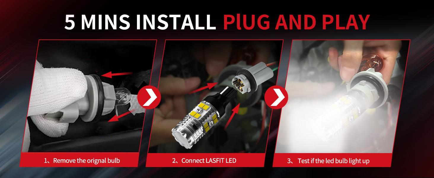 921 912 CANBUS Error Free LED Reverse Back Up Light Bulb Compatible with Toyota Tacoma 2005-2020 2021 2022 2023, Ultra Bright 6000K Cool White 3030 Chipsets 906 904 902 W16W Replacement, 2pcs