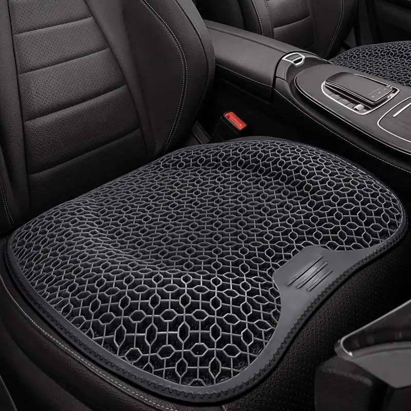 1pc Single Rectangular 48x43cm Geometric Hexagonal Honeycomb Gel Seat Cushion - Car/Office Use, Breathable, Machine Washable, Ergonomic Support, Lightweight Car Exterior Accessory