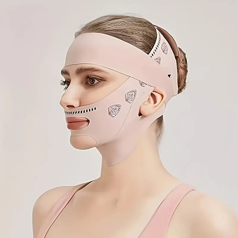 1 set Breathable V-Shape Face Shaping Mask, 360° Full Coverage Chin Strap, Reusable Sleeping Slimming Band for Jawline & Double Chin, Lifting & Tightening Facial Sculpting Tool