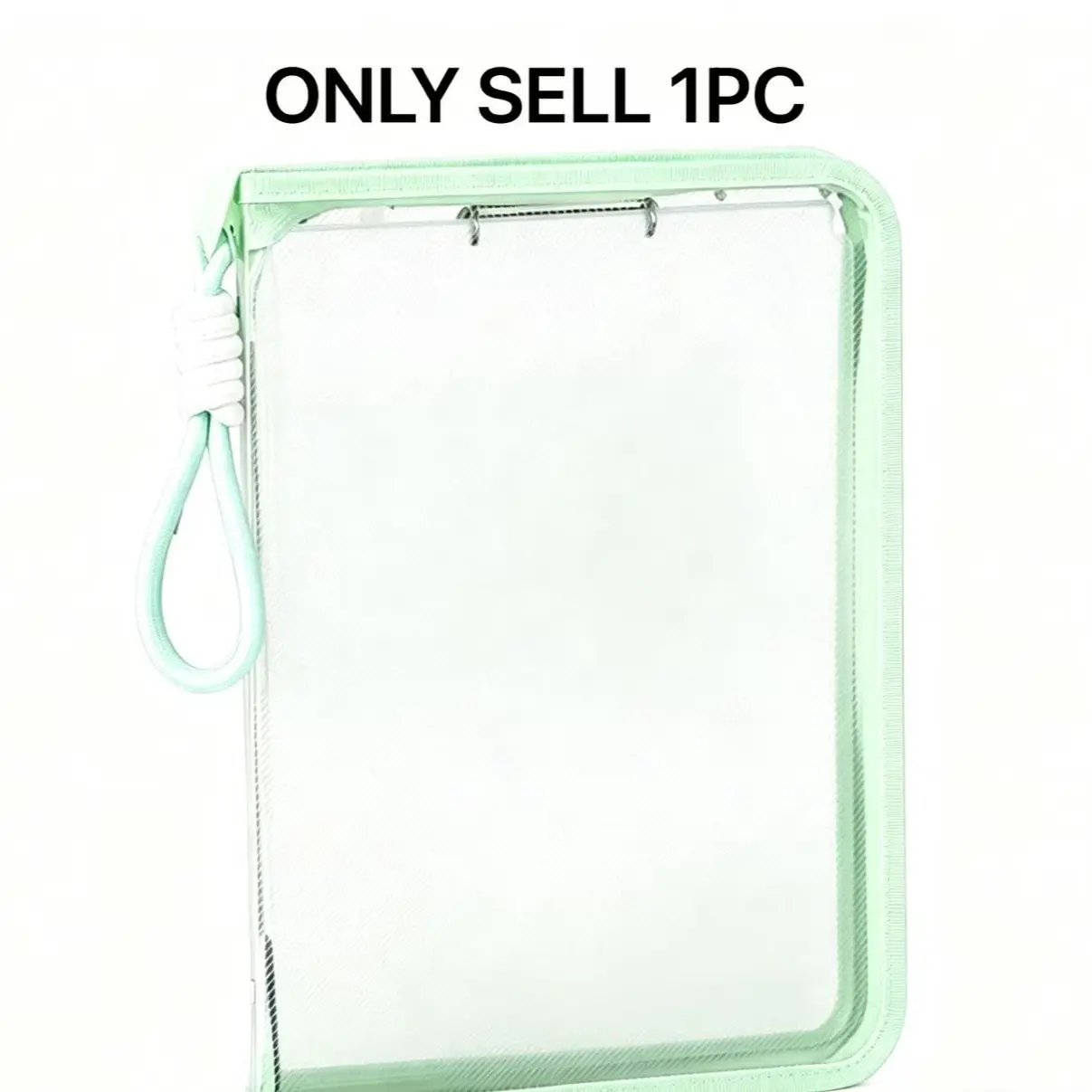A4 Macaron Pastel Zipper File Bag, Transparent Handle Office Organizer, Large Capacity Handbag, Document Storage Solution, Zippered Document Holder