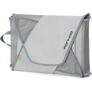 Ponhog Garment Folder - Original Garment Packing Folder Premium Travel Garment Bag Foldable Clothes Shirt Bags Luggage Accessory with Wrinkle-Free Folding Board and Compression Wings Grey