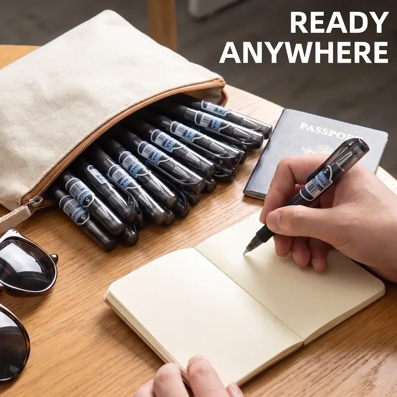 5/10/20pcs Mini Rollerball Pens, Durable Plastic Travel-Friendly Design with Medium Tip, Ideal for Office and Travel, Pen Pack