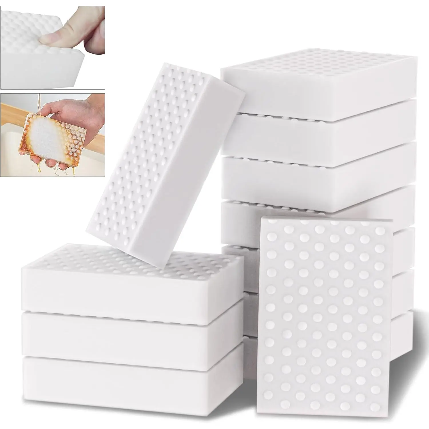 12 Pack 2.5 x Density Magic Erasers Cleaning Sponge Multi-Functional Melamine Sponges Foam Pad, Non-Scratch Scrub Sponge Household Cleaning Dish Sponge for Kitchen, Bathroom, Wall, Floor