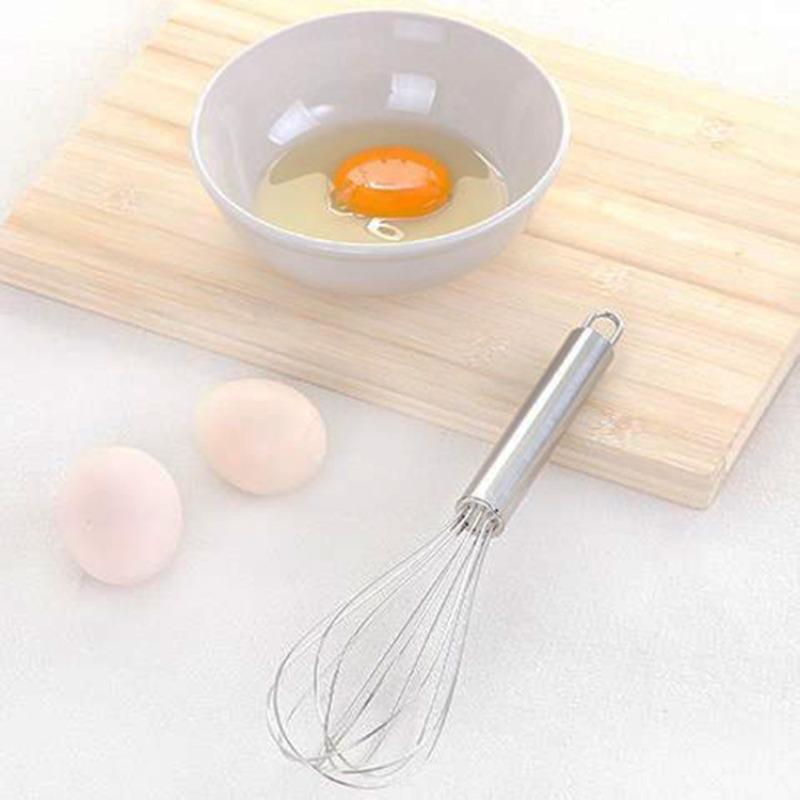 Stainless Steel Whisk, 1 Count Manual Cream Mixer With Handle, Durable Baking Tool For Kitchen, Bakeware