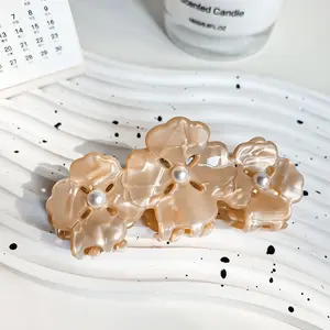Acetate Four-Leaf Clover Grab Clip Women'S Hairpin High-End Hair Grab Hair Styling Shark Clip Hair Additions