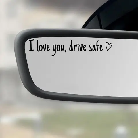 4 Counts Set Vinyl Decal for Car,I Love You Drive Safe Car Mirror Decal,Car Rearview Mirror Sticker,Universal Car Accessory, Decal for Cars, Car Decals, Automobile Decals, Stickers For Cars