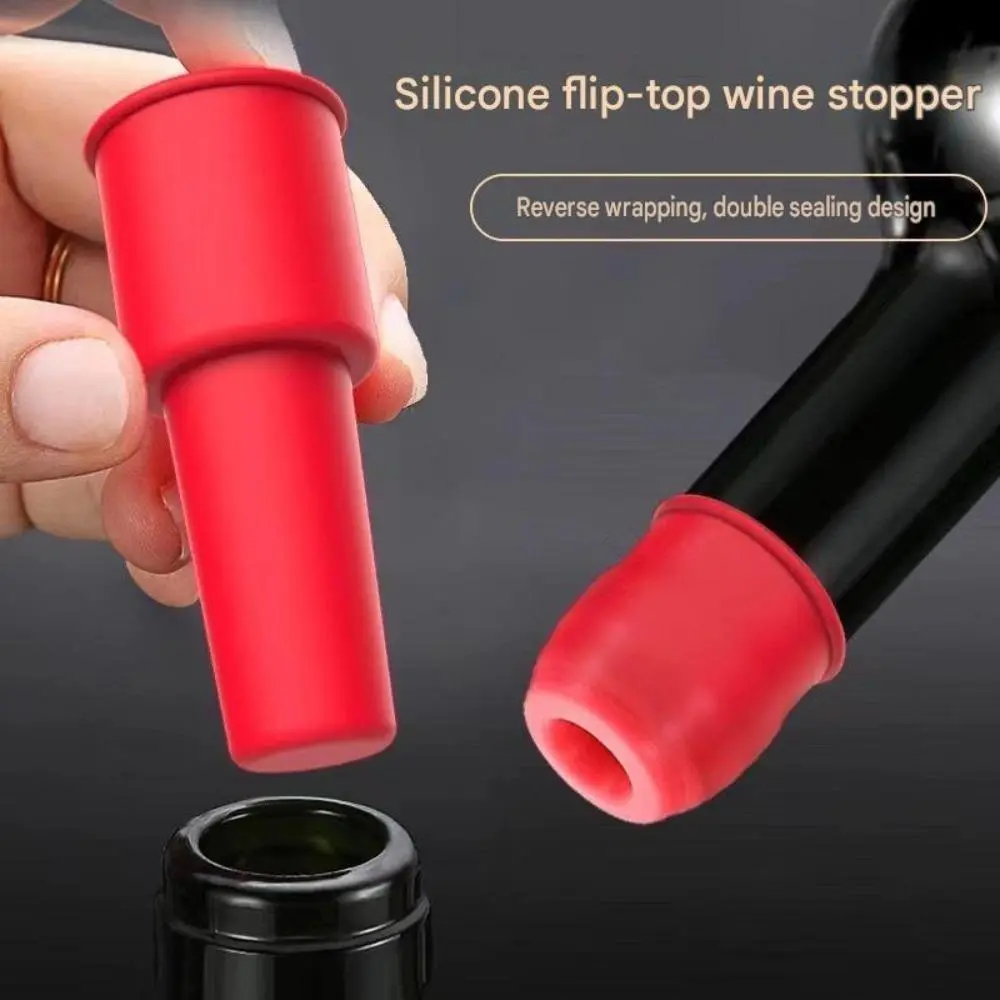 4pcs Reusable Soft Silicone Wine Stoppers - 1.7x7cm Grip Top Bottle Sealers, Daily Helpers for Drink Lovers at Cocktail Parties, Wine & Champagne Beverage Savers