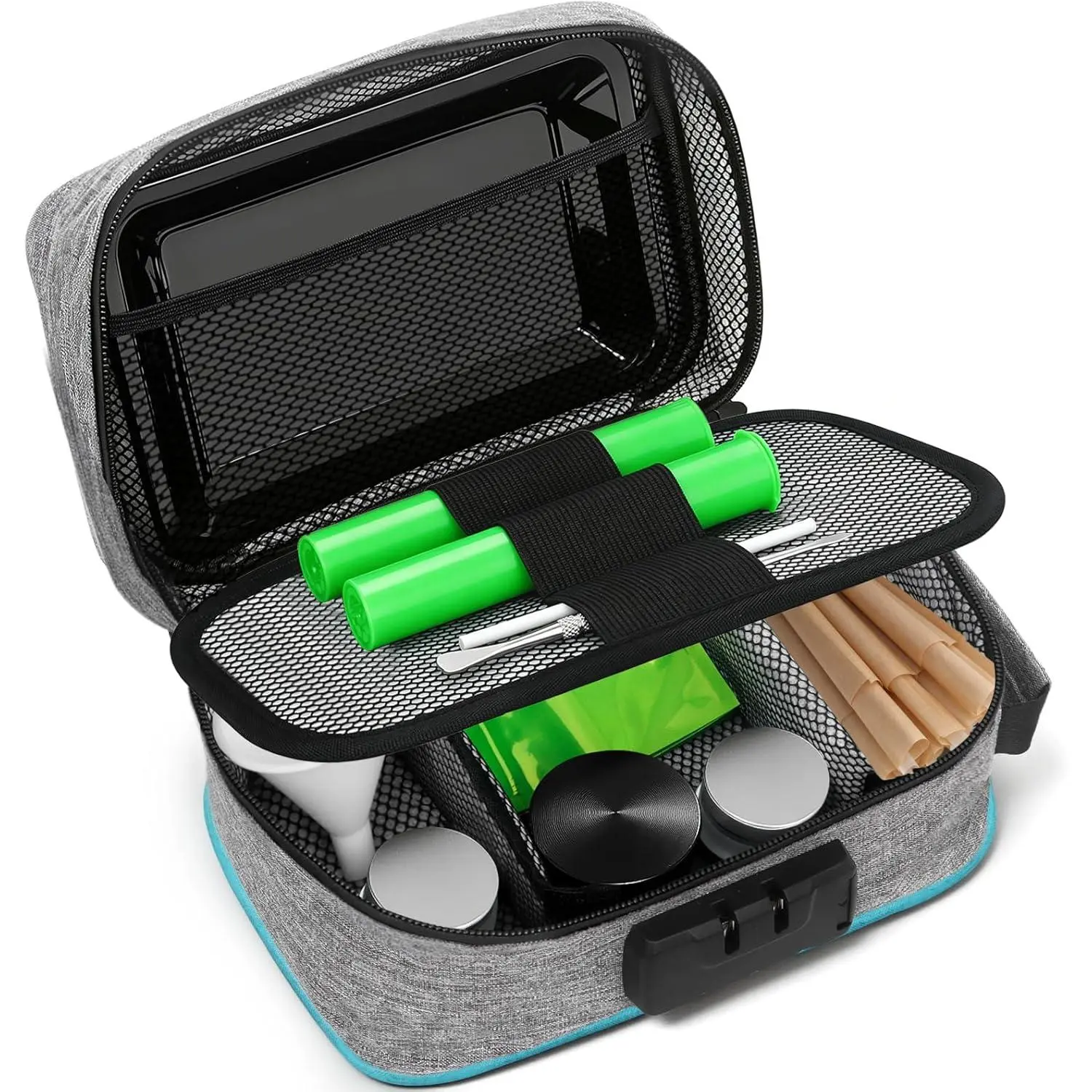 Odor Resistant Bag with Combination Lock, Lockable Travel Organizer Case for Spices, Tea, Coffee, Personal Items, Home and Travel Use, Father’s Day Gifts Box for Men