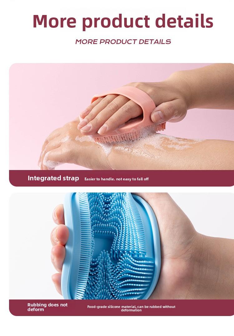 TikTok Best Selling Silicone Bath Scrubber Hanging Handheld Skin Friendly Deep Cleaning for Body Face Washing Exfoliating Shower Brush