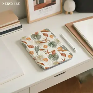 Tropical Plant & Seashell Pattern PU Leather Flip Case for iPad Air 11, iPad 10th Gen, iPad Pro 12.9/11, iPad Mini 8.3, TPU Soft Shell, 360° Stand, Pen Slot, Shockproof Drop-proof Auto Wake/Sleep, Back to School Gift
