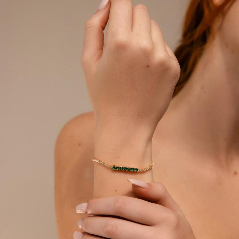 Emerald Diamond Tennis Bracelet.