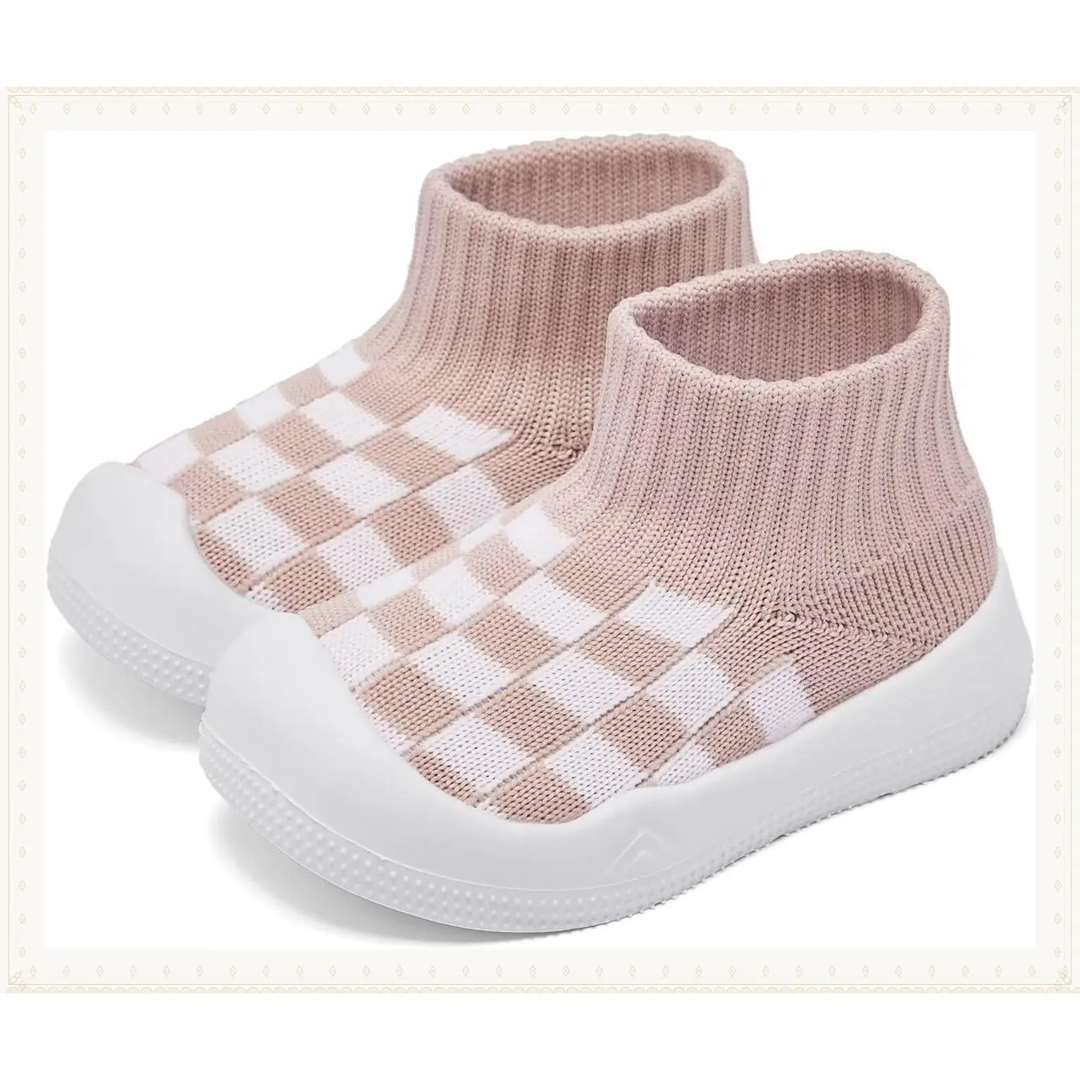 Baby Boy Girl Non-Skid Indoor Infant Walking Shoes Breathable Warm Elastic Sock Shoes with Memory Sole Protect Toes Outdoor SneakersGift