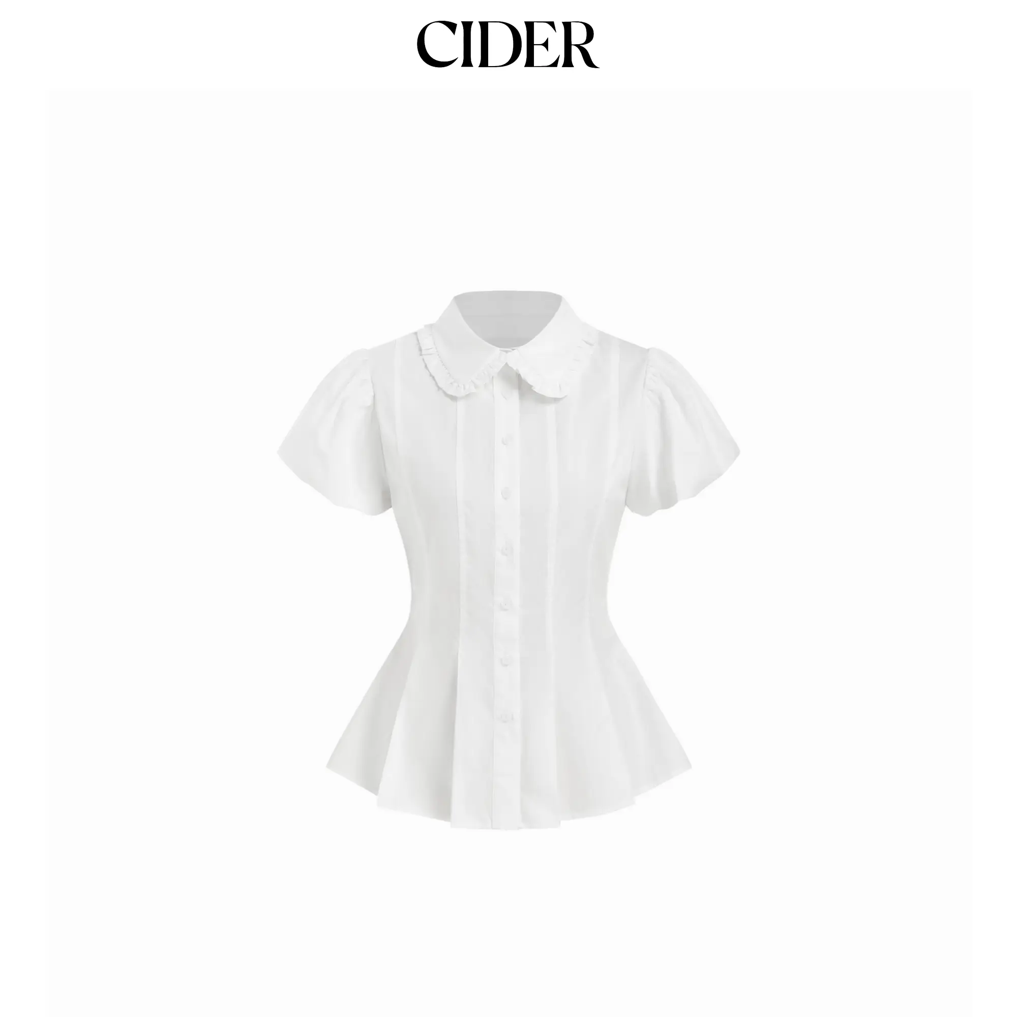Cider Puff Sleeve Peter Pan Collar Peplum Blouse SummerWins SummerFinds Cider Puff Sleeve Peter Pan Collar Peplum Blouse SummerWins SummerFinds