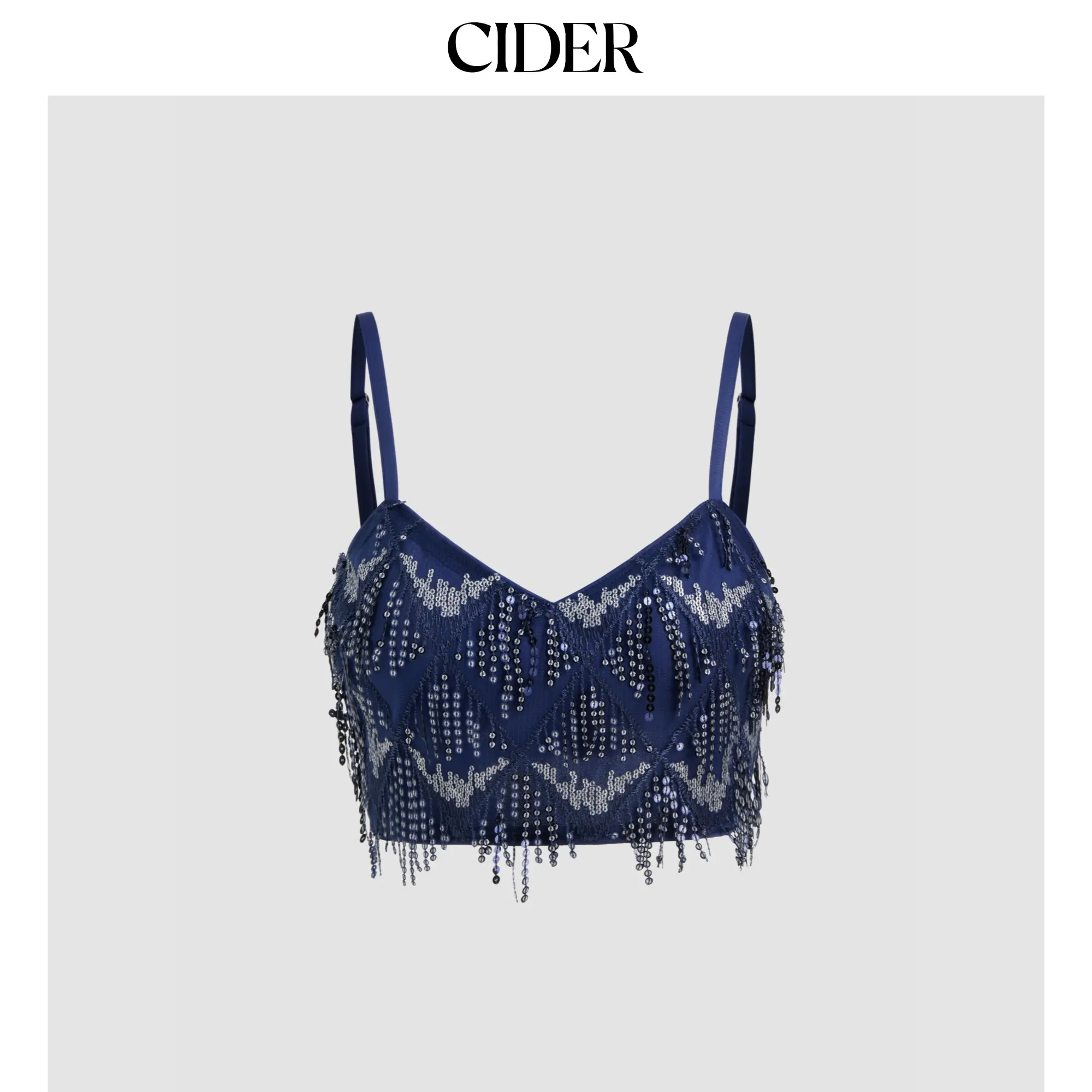 Cider [size 0-26] Sequin V-neck Zipper Crop Cami Top SummerWins SummerFinds