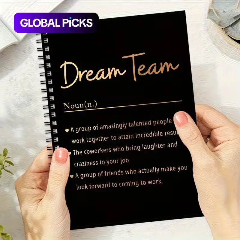 Dream Team Spiral Notebook, Positive Motivational Diary, Bohemian Style Team Building Gift, Office Home Decor, Self Improvement Reading, Spiral Notebook Journal #GLOBAL PICKS