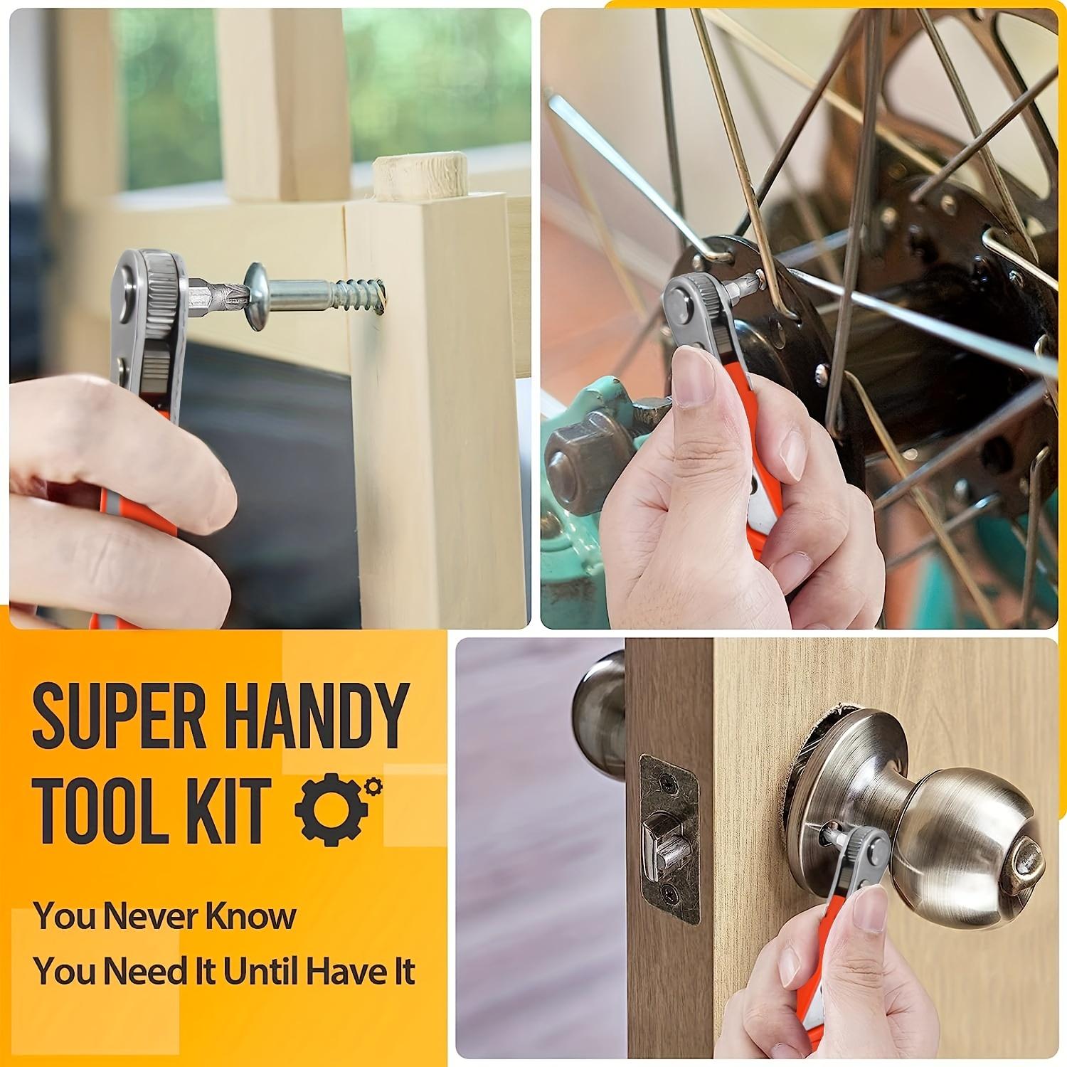 Right Angle Screwdriver Set, Mini Ratchet Screwdriver Set, Multifunctional Screwdriver Set for Small Spaces