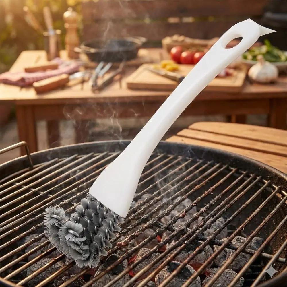 Multi-scene Oven rotating Scrubber: Dense Rustproof Bristles, Heat-Resistant Handle for Grill Stove Gaps, tough Anti-Slip Cleaning tool for Oven Sink Dead Corners, Anti-Corrosion Kitchen BBq brush
