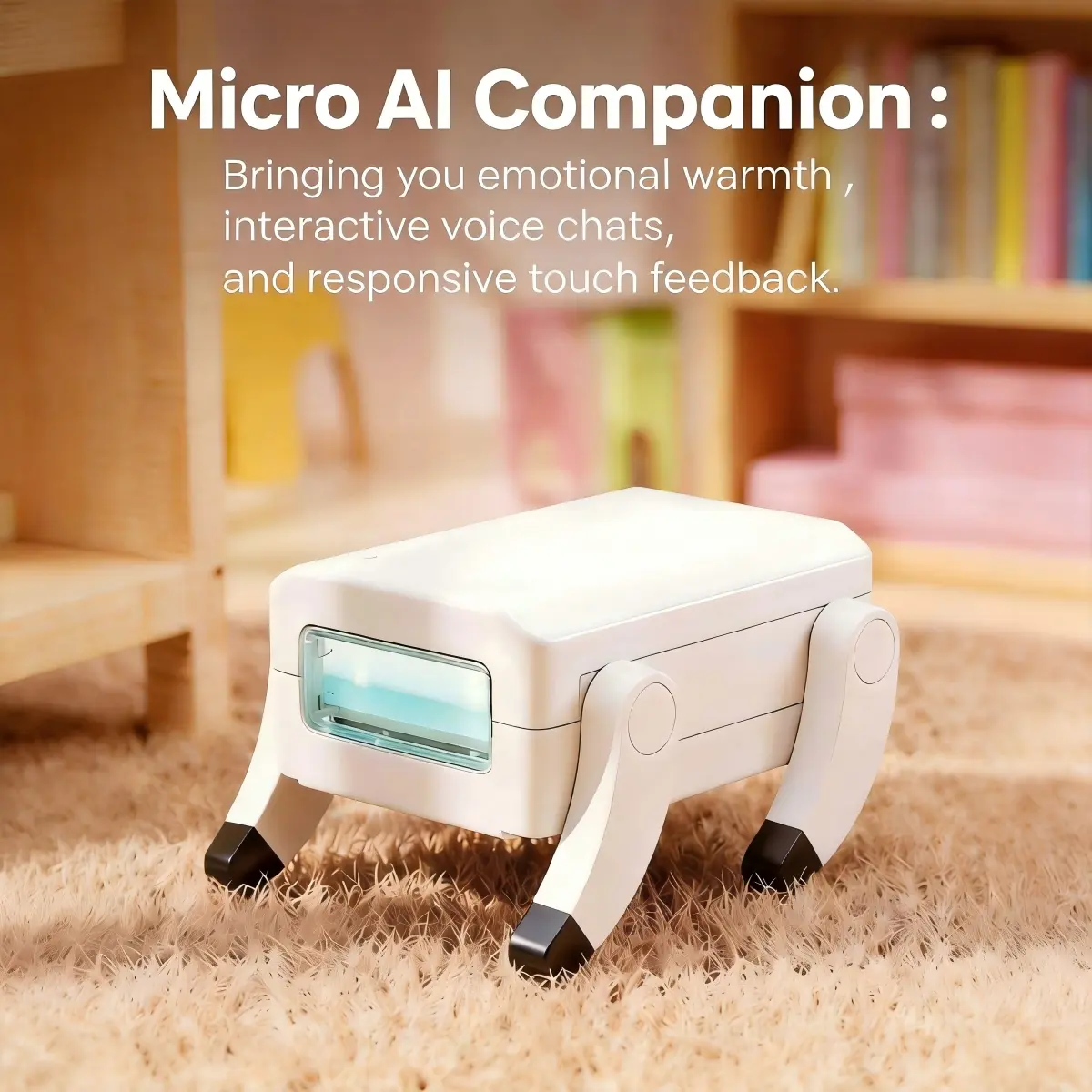Micro Smart AI Robot| Voice-Interactive Quadruped Companion Pet| 2.17" Futuristic Talking E-Pet for Desk Setup