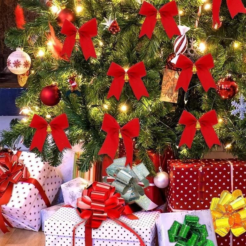 12/24/36pcs Small Christmas Bow Christmas Decoration 5.5cm For Home Gold Red Bowknot Xmas Tree Ornaments New Year 2026 Supplies