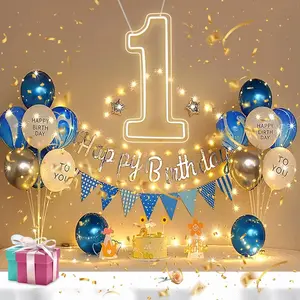 Number 1 Neon Sign 15.7" Birthday Led Sign Warm White Number One Light Up USB Powered Big Number Sign Light Up Neon for Birthday Night Light Anniversary Wedding Christmas Home Bar Decor