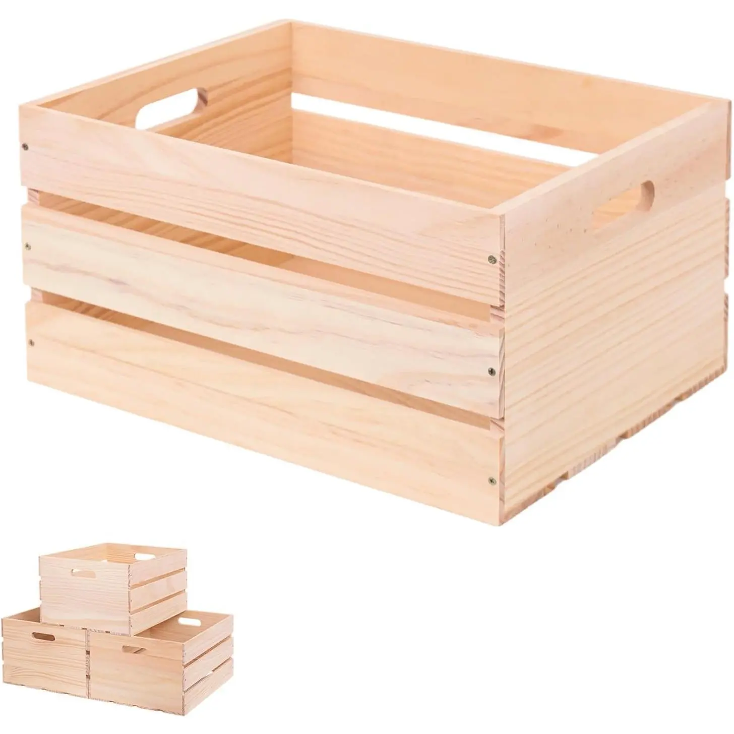 Large  Crates for Storage decor Display , Wooden Crate Holds to 50 Lb