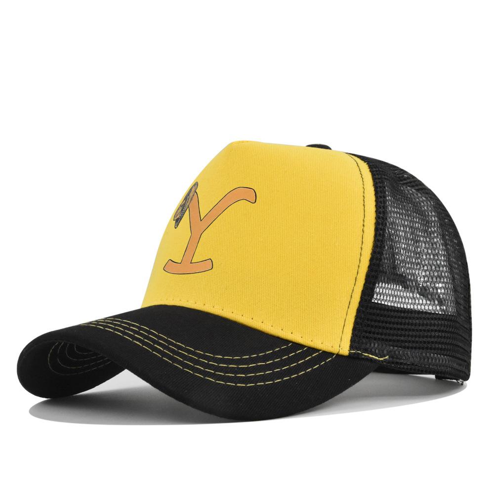 Cross-border Yellowstone baseball cap, silk-printed Yellowstone mesh cap, printed duckbill cap, unisex washable breathable sun hat