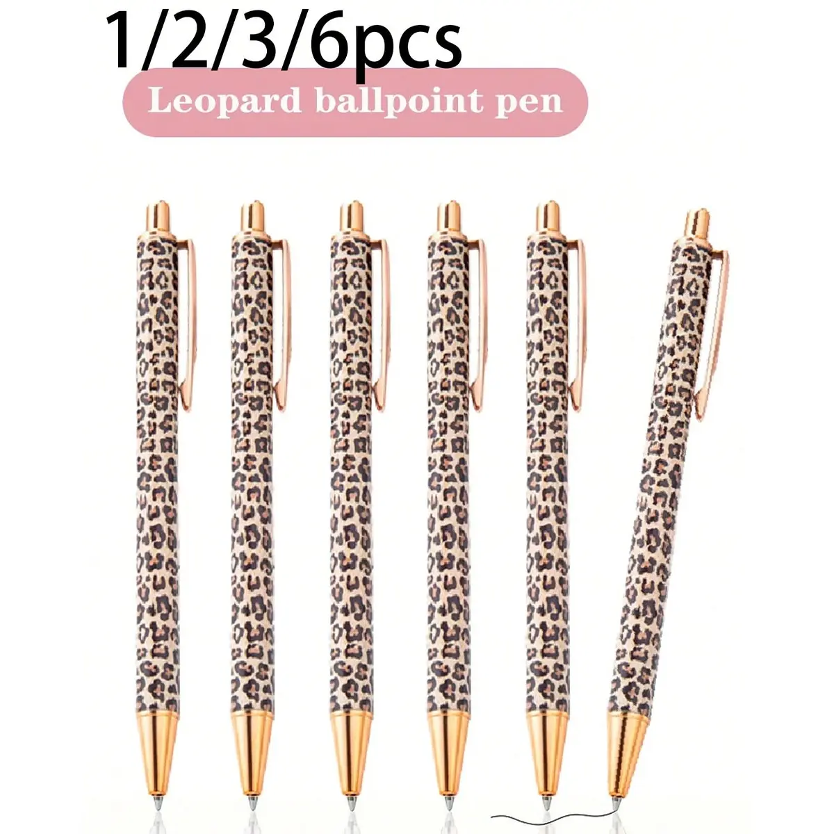 Cute Leopard Print Ballpoint Pen Set, Extendable Design, Minimalist Ink Pens, Ideal for Bullet Journals and Gifts, Perfect for Weddings and Valentine's Day, Office Stationery Supplies