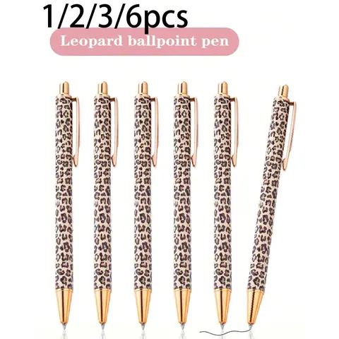 Cute Leopard Print Ballpoint Pen Set, Extendable Design, Minimalist Ink Pens, Ideal for Bullet Journals and Gifts, Perfect for Weddings and Valentine's Day, Office Stationery Supplies
