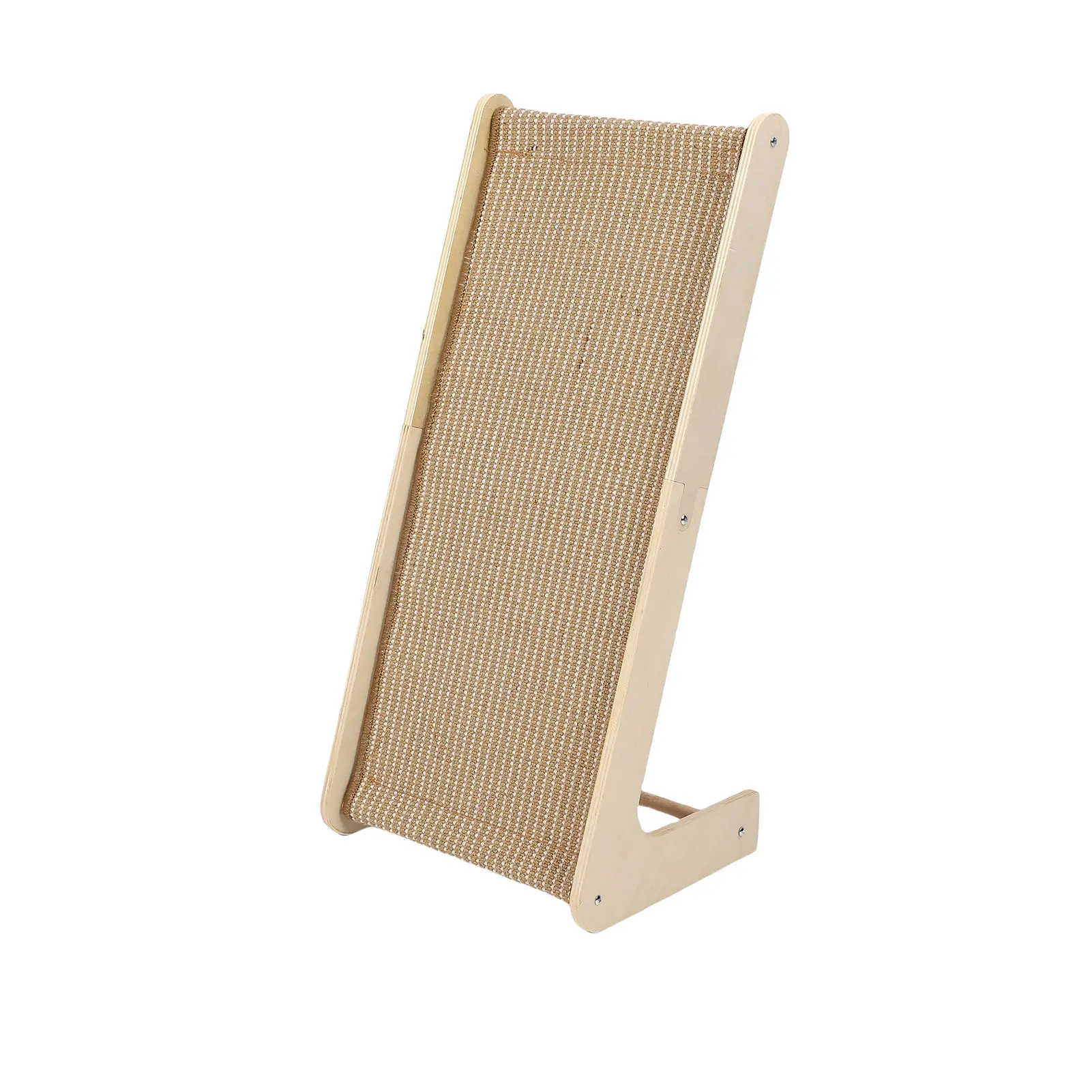 L-Shaped Vertical Sisal Cat Scratching Pad, Solid Wooden Stable Base Cat Scratcher, Wear Resistant Pet Furniture for Protecting Home Furnishings