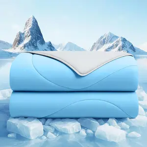 Cooling Comforter Twin Size, Cooling Blankets for Hot Sleepers and Night Sweats, Double Side Cool Soft Light Micro Gravity and Breathable Absorb Heat Bed Blanket 68"×90" Inches, Dark Blue