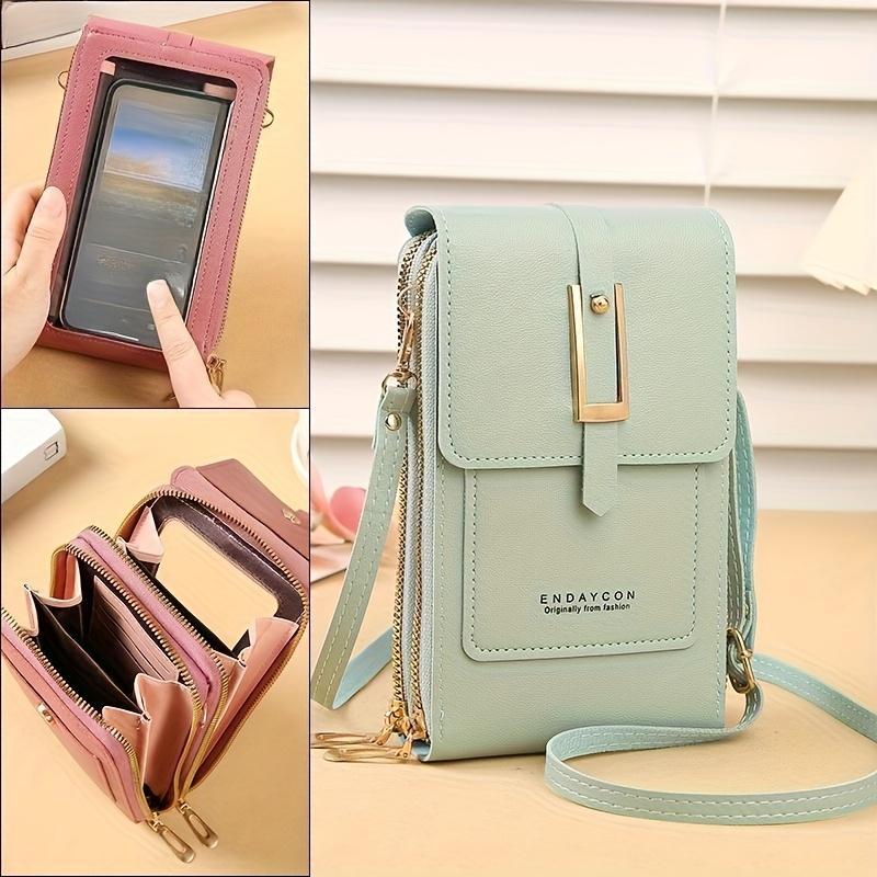 1pc Slanted Crossbody Bag, Fashionable Key Bag Slanted Small Bag, 5pc Color Choices, Simple and Versatile Shoulder Bag, Multifunctional Vertical Coin Purse